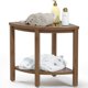 thumbnail image 1 of Banco de ducha Bamfan, taburete impermeable de bambú con estante, 1 of 3