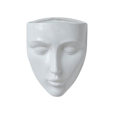 Magideal - Maceta De Flores Para La Cara, Escultura De Pared, Maceta, Cesta Colgante, Maceta, Jarrón, Soporte Para Plantas, Maceta De Pared Para Jardín, Comedor, Blanco