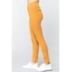 thumbnail image 3 of Saronite Pantalones Básicos de Punto de Cintura Alta y Largo Completo, Color Mostaza Intenso (para Mujer), 3 of 4