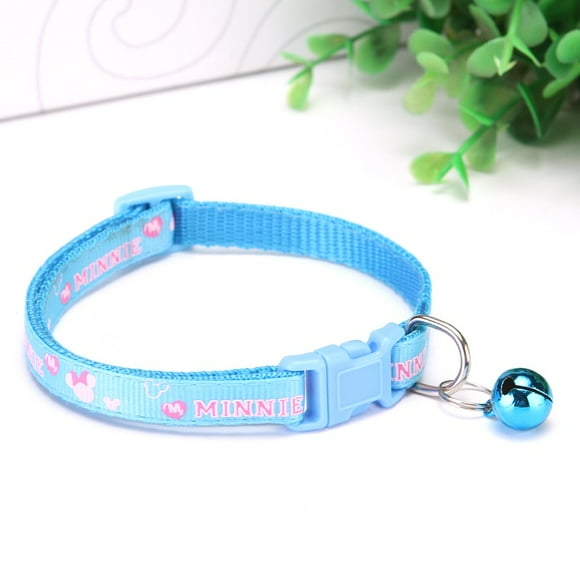 Collar Minnie con Cascabel para Gatos Azul Celeste