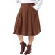 thumbnail image 4 of Agnes Orinda Disfraces de Halloween Falda de Pana para Mujer Tallas Grandes Botón de Cintura Alta A Línea Midi Vintage Faldas Plisadas con Bolsillos 1X Marrón, 4 of 6