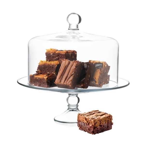 Base para pastel de vidrio Libbey Selene con tapa domo, diseño elegante