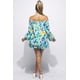thumbnail image 3 of Saronite Vestido Corto Casual de Fiesta con Hombros Descubiertos y Mangas Largas, Color Azul (para Mujer), 3 of 4