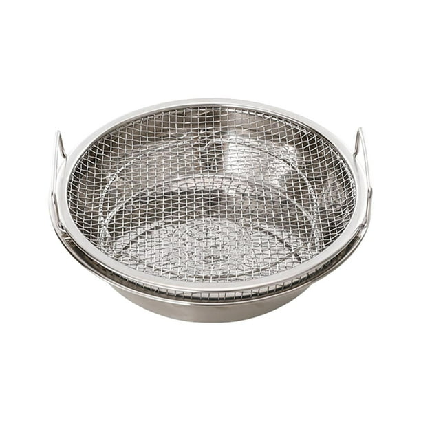 Bandeja de filtros de aceite para freír, herramienta de cocina de acero inoxidable con asas, soporte para patatas fritas para barbacoas de Picnic, uso Pequeño