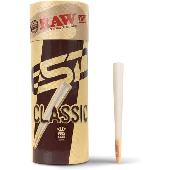 Conos RAW Classic King Size 50 Unidades Combustian Lenta