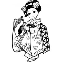 Rienda Libre Graphics - Decomural Geisha Girl Japanese Ws-35518