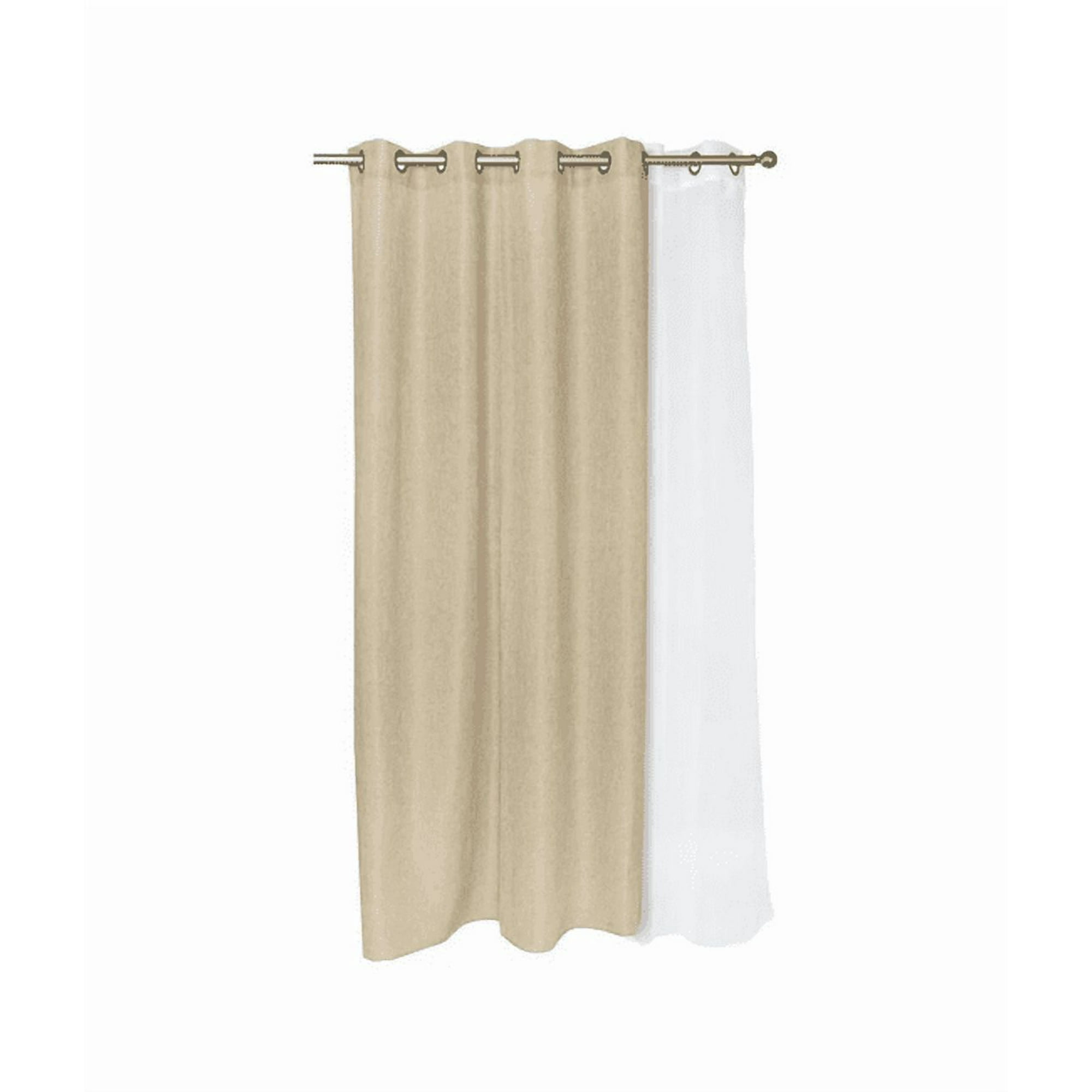 Genérico - Set Cortinas Corcovado 140x220 Cm, Color Natural