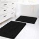 thumbnail image 1 of Juego de alfombras de baño H.VERSAILTEX, negras, supergruesas y suaves, 1 of 8