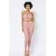 thumbnail image 1 of Top Corto Fruncido Ajustable con Tiras de Malla y Leggings con Paneles Laterales Transparentes, 1 of 5