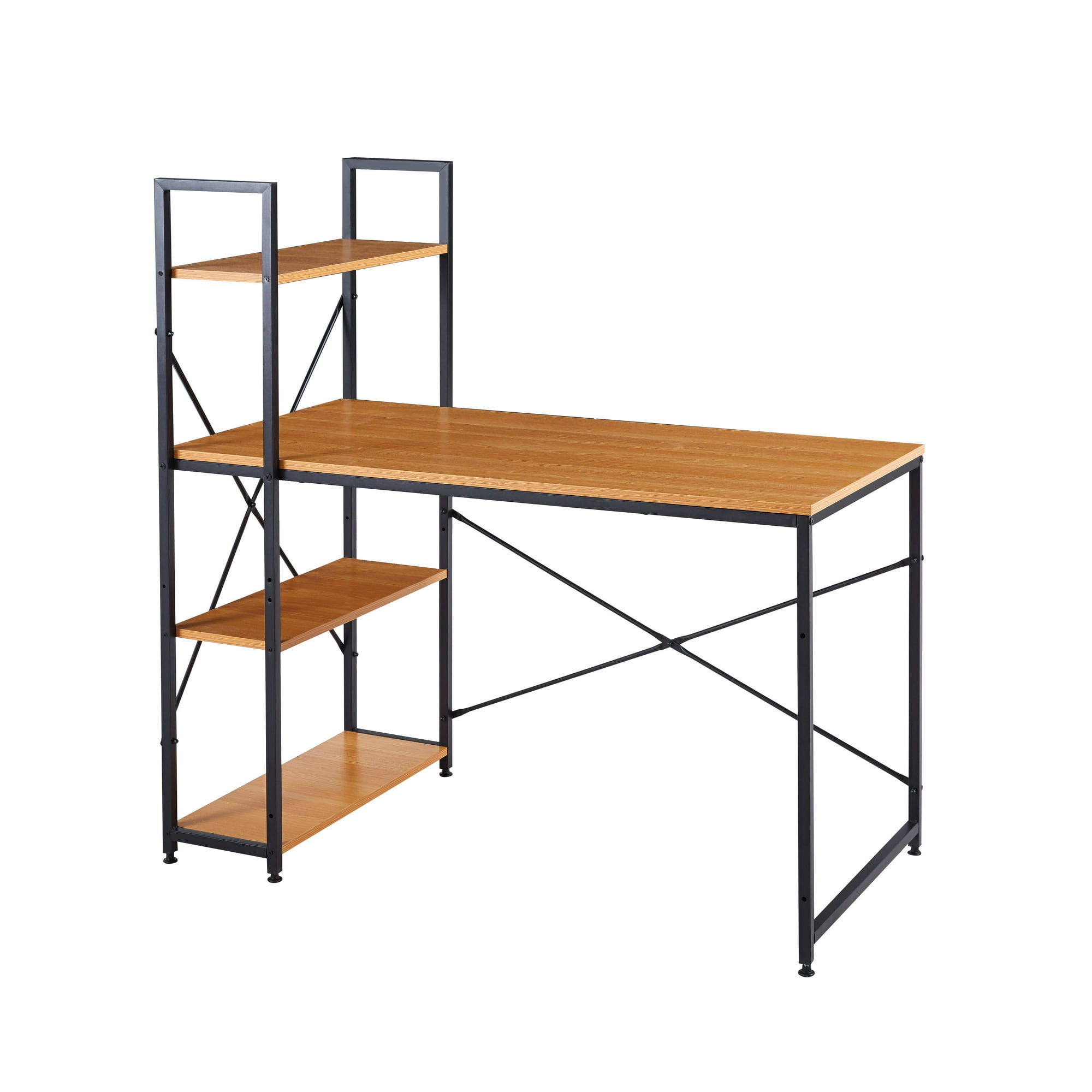 Habita2 Chile - Escritorio Minimalista Negro Con Cubierta De Madera