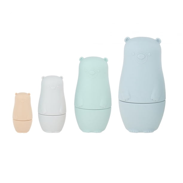 Montessori Stack Nesting Dolls Toy Juguete educativo de aprendizaje temprano Building Stacker Toy para niños pequeños Niños en edad preescolar Azul