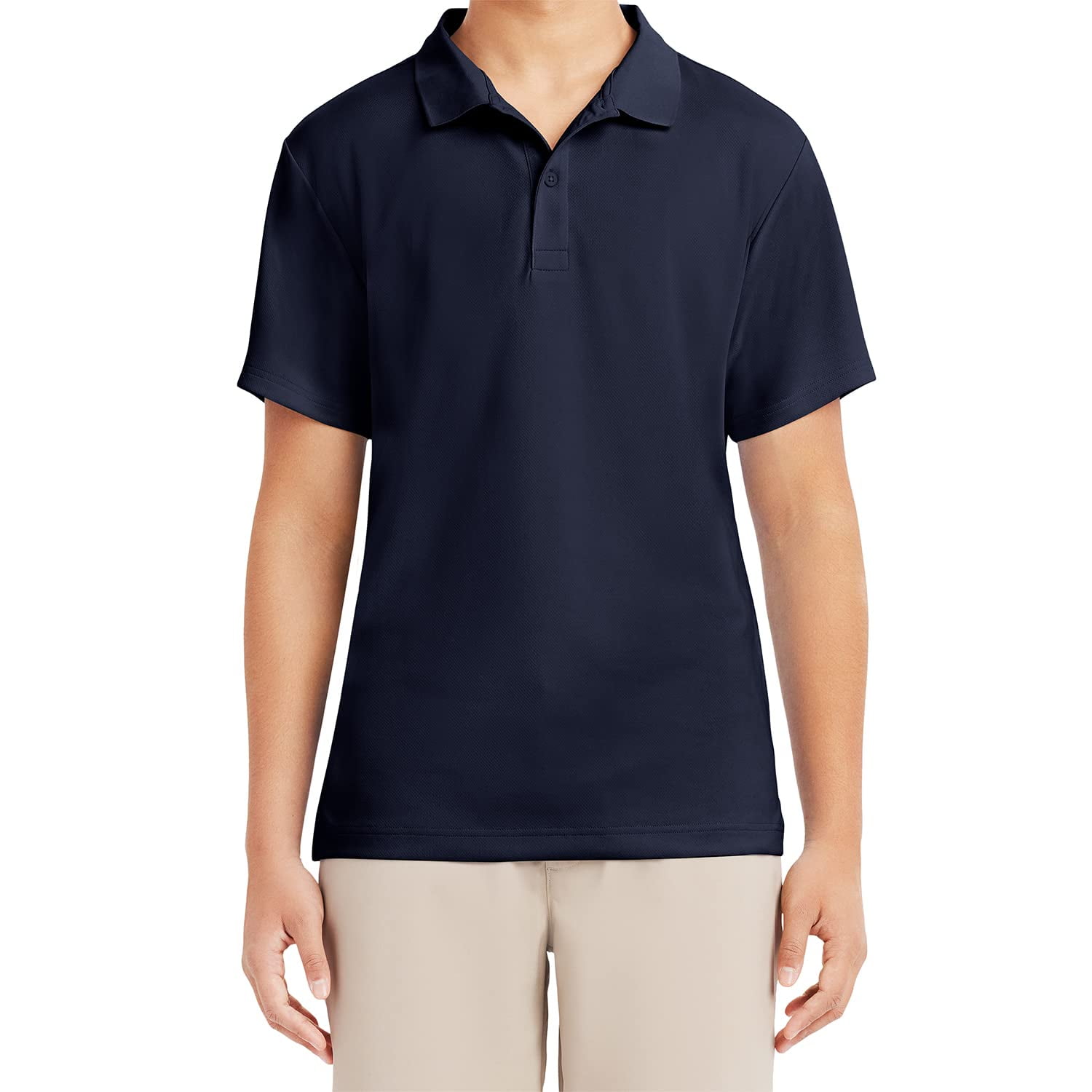 Camisa Polo Izod Uniforme Para Jóvenes De Manga Corta Azul Marino