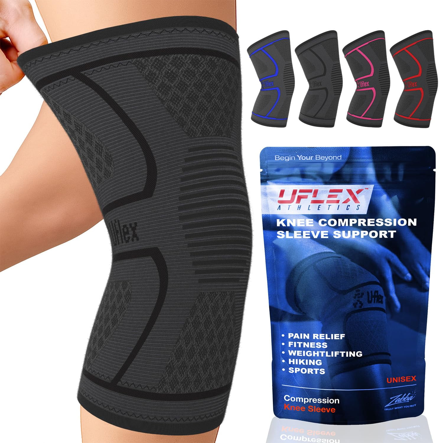 Rodillera De Compresión Uflex Athletics Para Mujeres Y Hombres