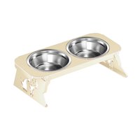 Magideal - Comedero Elevado Para Perros Como Estación De Alimentación Y Juego De Cuencos, Dispensador De Comida, Lugar De Alimentación Con Cuencos Extraíbles Y E Blanco