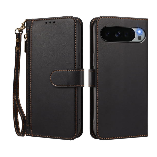 Funda Tipo Billetera para Google Pixel 11 Pro XL con Soporte y Bolsillo con Cierre Negro