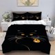 thumbnail image 1 of 3pcs Creative Black Cat and Mouse Digital Printed Bedding Set | High-Density Polyester Soft & Skin-Friendly, 1 of 1