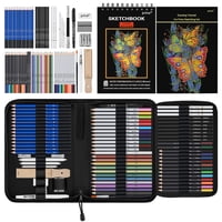 Set De Dibujo Prina, Paquete De 76 Unidades, Con Cuaderno De Bocetos De 3 Colores