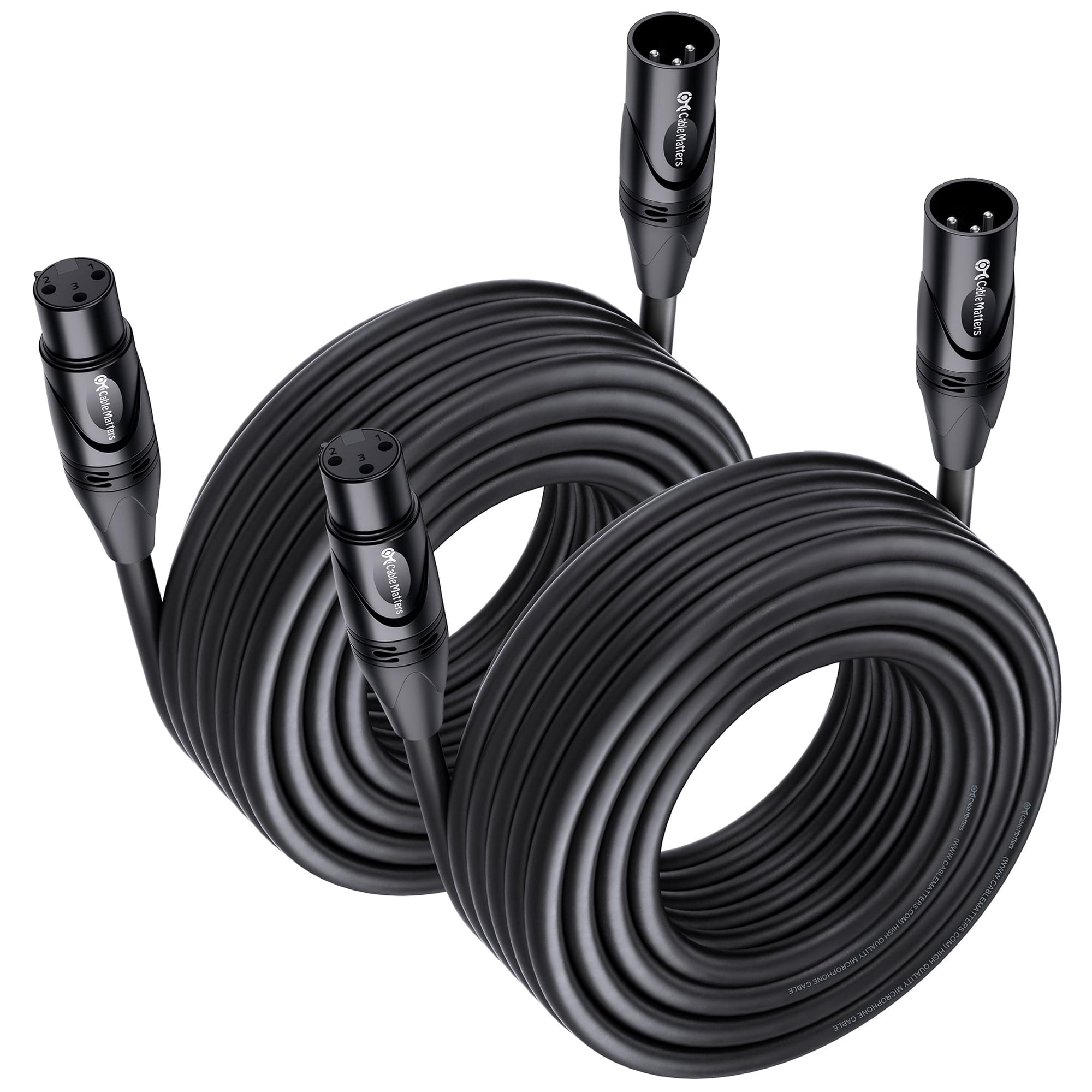 Cable Matters, Paquete De 2 Cables Xlr A Xlr, Largos Y De Primera Calidad, 35 Pies, Cable De Micrófono