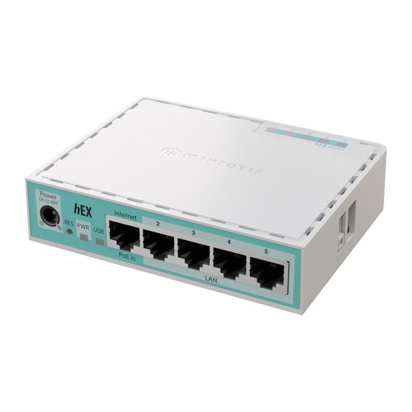 Router MikroTik HeX E50UG de 5 puertos Gigabit con 512 MB de RAM