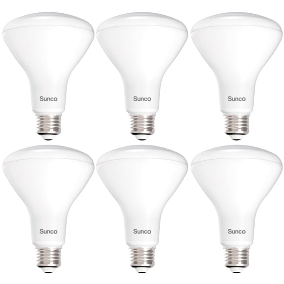 Paquete de 6 bombillas LED Sunco BR30 de 11 W (equivalente a 65 W), 6000 K