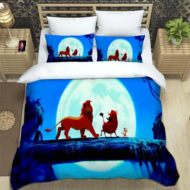 x2348 Bed SheetsThe Lion Quilt Cover Pillowcase Bedding Three Piece Set Multi Size Comforter Set Duvet Cover Anime Bedding Sets 3-Piece Bedding Set (1 Duvet Cover + 2 Pillow Shams) nj2348