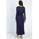 thumbnail image 2 of Saronite Vestido Largo Básico de Rayón con Cuello Redondo y Manga Larga, Azul Marino (para Mujer), 2 of 4