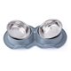thumbnail image 1 of Plato Doble Con Pocillo De Acero Inoxidable Gris, 1 of 2