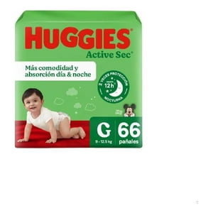Kimberly Clark - Pañales Huggies Active Sec - 70 Un - Talla G