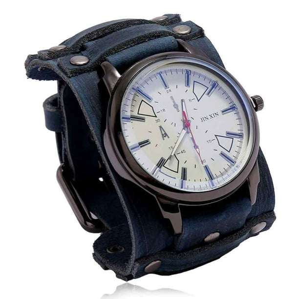 Accesorios Reloj de Cuero Retro Personalizado Pulsera de Cuero Ajustable para Hombre