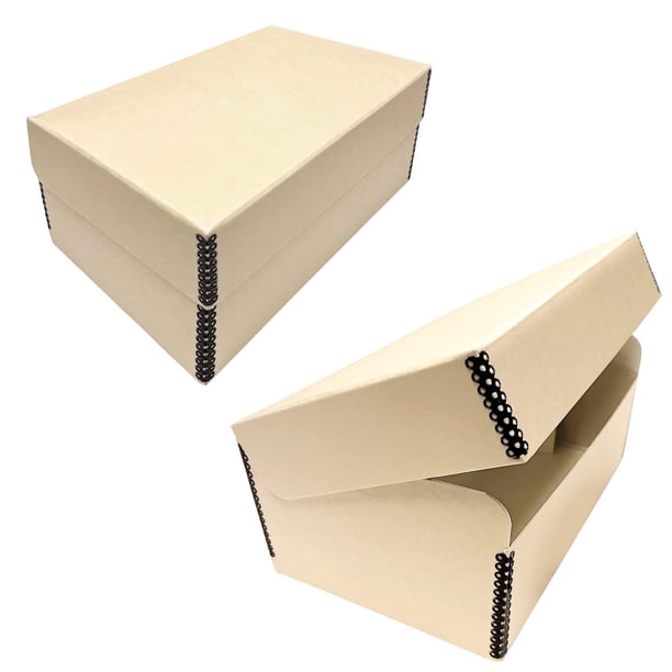 Caja de fotos Lineco con tapa con bisagras color canela, 5.5 x 7.75 x 12 pulgadas, archivable sin ácidos