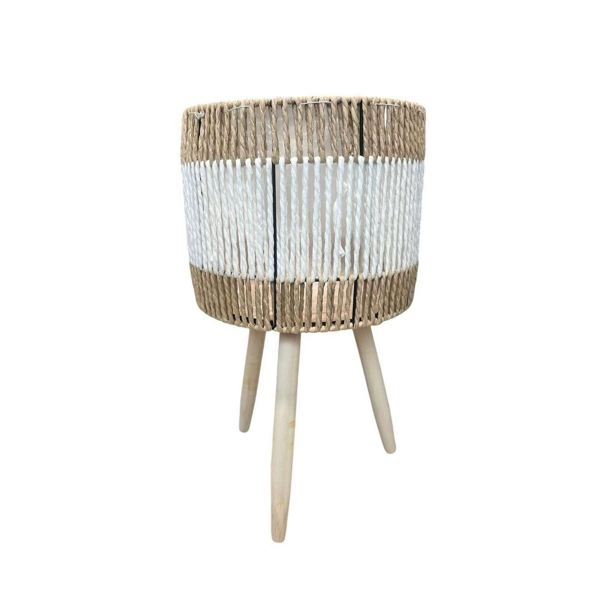 Oem - Macetero Tejido Porta Maceta Rustico Beige Y Blanco Mediano