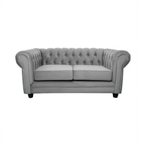 Barra Design - Sofá Chesterfield 2C Felpa Gris