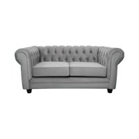 Barra Design - Sofá Chesterfield 2C Felpa Gris
