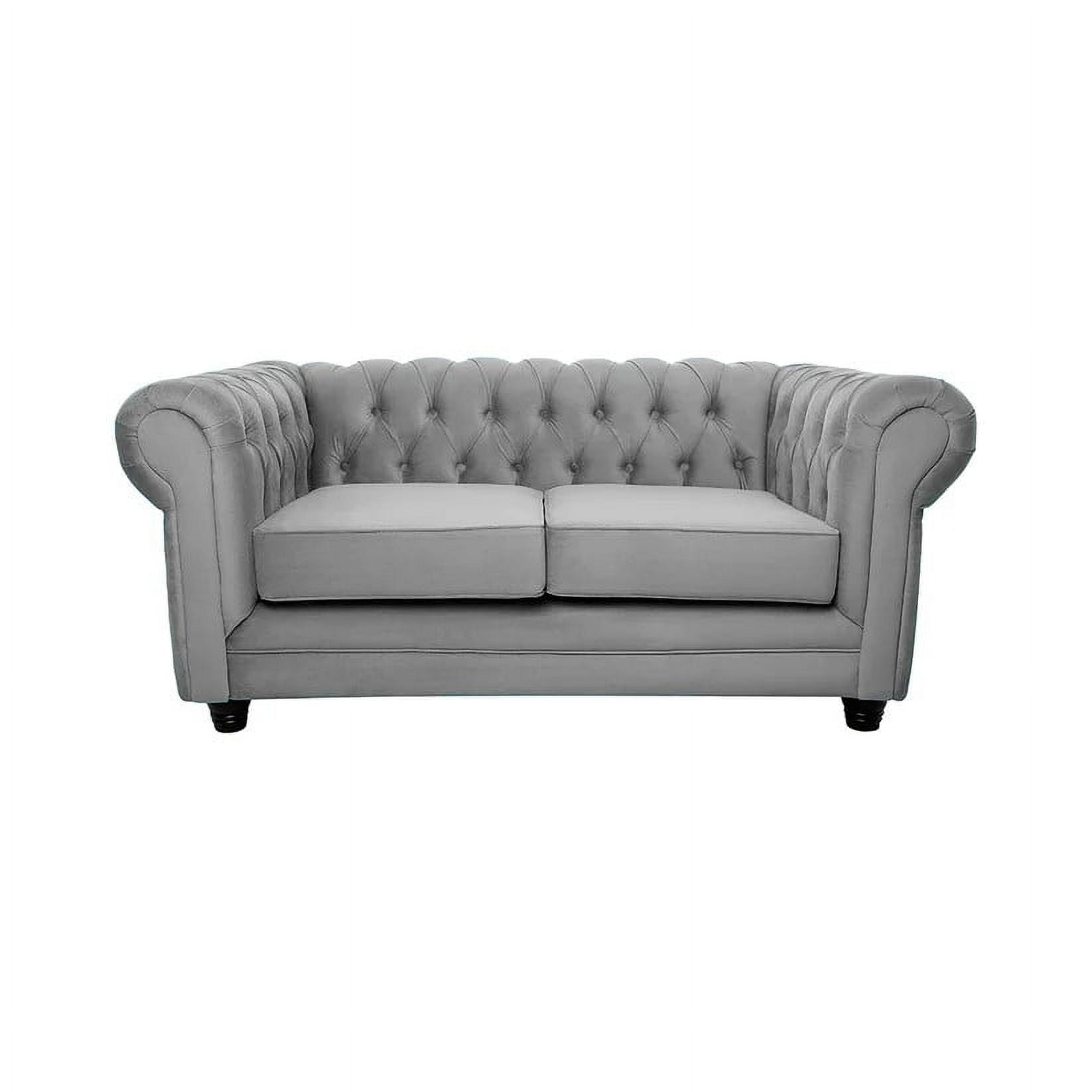 Barra Design - Sofá Chesterfield 2c Felpa Gris
