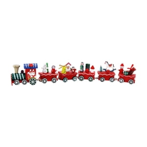 Bothyi - Pequeño Regalo De Tren Adorno De Tren Navideño De Madera Para Escritorio Fiesta De Navidad 31X3X5Cm