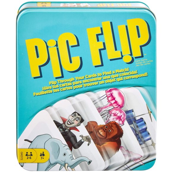 Juego de combinación de cartas Mattel Games PIC FLIP de más de 7 años con 110 cartas