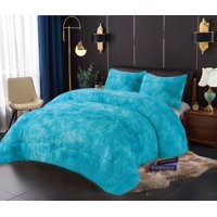 Angeles Del Hogar - Peludo Con Chiporro 2 Plazas Turquesa Jaspeada