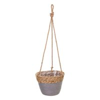 Oem - Maceta Colgante Macetero Colgante De Mimbre Tejido Cesta Gris