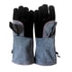 thumbnail image 3 of Guantes de soldadura Pro guantes de protección cuero resistente al calor negro gris, 3 of 5