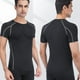 thumbnail image 4 of Camisetas de compresión de manga corta para hombre, paquete de 2, camisetas deportivas de capa base, camiseta deportiva de entrenamiento, color negro, 4 of 6