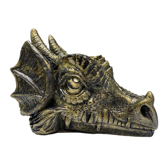 Resin Dragon Head Statue De Cristal Decoración De La Bola De Cristal Para Decoración De La Oficina En El Hogar Color De Bronce