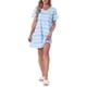 thumbnail image 1 of INSPIRE CHIC Camisón de Mujer de Manga Corta con Estampado Ropa de Dormir Camisetas de Noche Lindas Talla L Azul Claro, 1 of 6