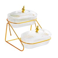 Magideal - Frutero De Varios Niveles, Plato Para Servir Ensaladas, Bandeja Versátil Para Servir Dulces, Plato De Frutos Secos, Decoración De Mesa Para Cumpleaños 2 Capas