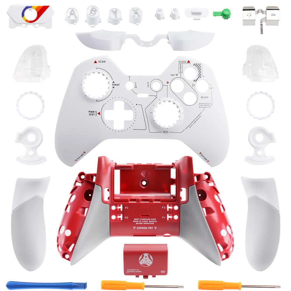Genérico - Juego De Carcasas De Reemplazo, Conjunto Completo De Cubierta Frontal Y Placa Posterior Para Controlador Inalámbrico Xbox One Elite (modelo 1698)