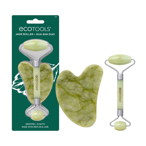 Herramienta de belleza para el cuidado de la piel, EcoTools, Jade Facial Roller y Gua Sha