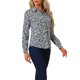thumbnail image 4 of INSPIRE CHIC Camisa de Mujer con Botones Estampado Floral de Manga Larga Cuello en Punta Top de Oficina S Azul Oscuro, 4 of 6