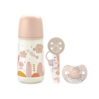 Suavinex - Set Mamadera 270 Ml + Broche + Chupete Fisiologico 0-6 Meses Dreams