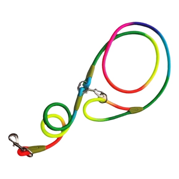 Correa de perro resistente Cuerda Manos libres Hombro colgado Doble cabeza Poliéster Sin tirones Cuerda antideslizante para correr Caminar Perro , Multicolor
