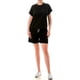 thumbnail image 4 of Saronite Conjunto de Camiseta y Shorts Monocromáticos de Manga Corta con Cuello Redondo de Algodón, Color Gris Claro (para Mujer), 4 of 5