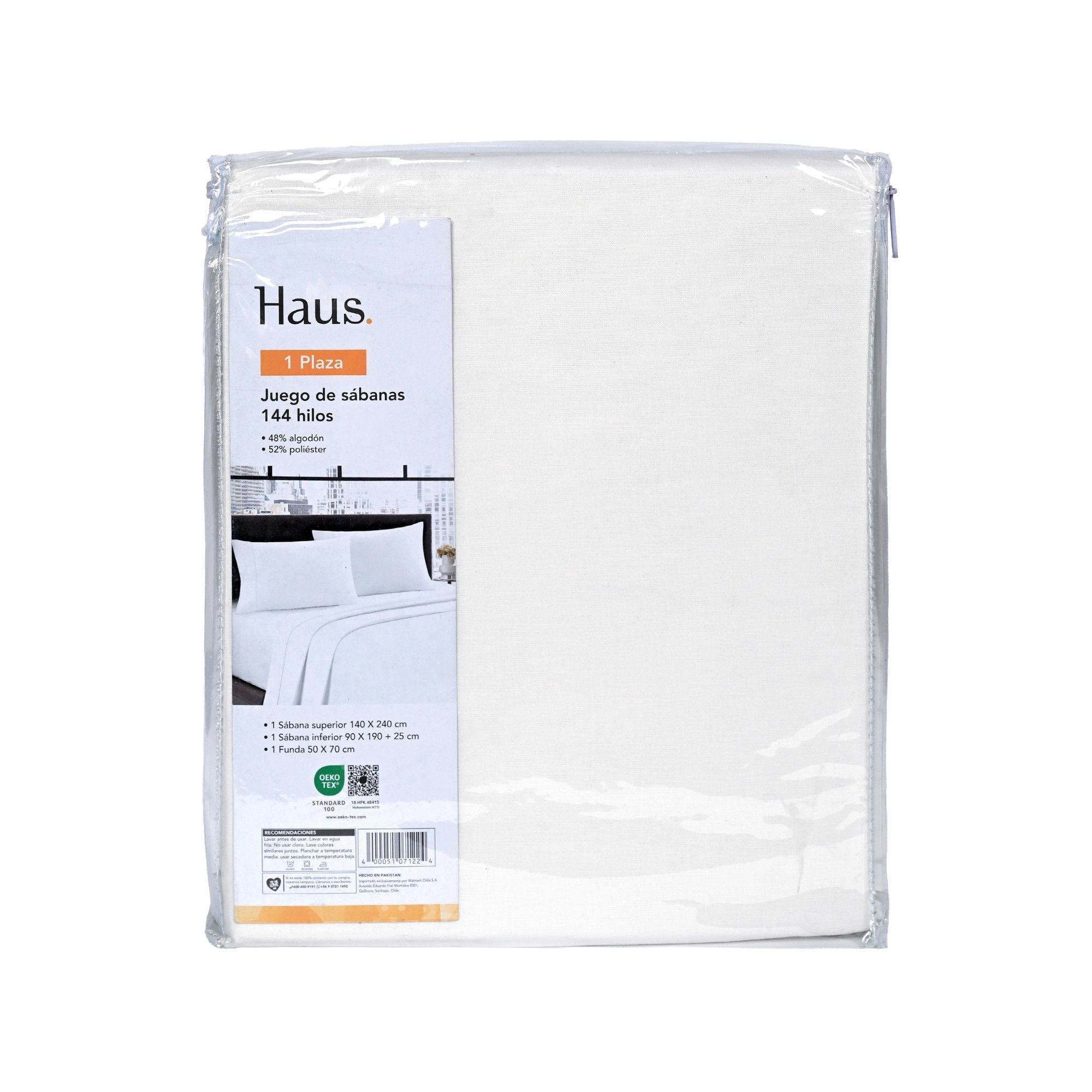 Haus - Juego De Sábanas 1 Plaza 144 Hilos Poliester